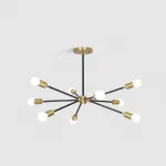 Люстра на штанге SPUTNIK D75 Gold/Black tubes