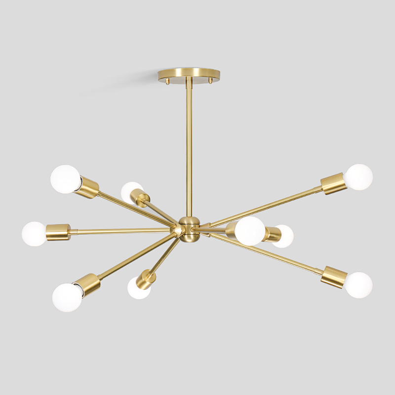 Люстра на штанге SPUTNIK D75 Gold/Black tubes