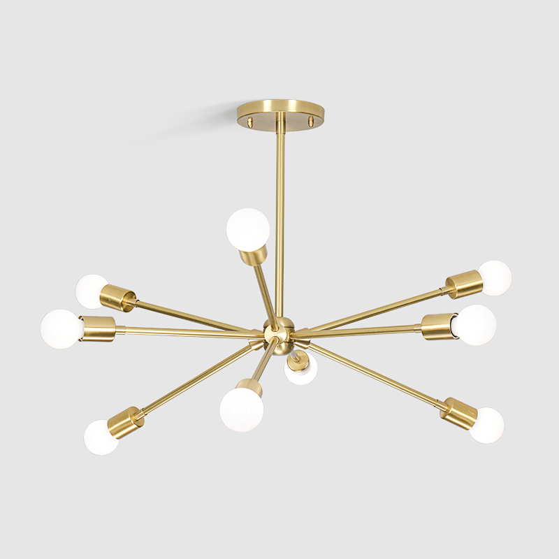 Люстра на штанге SPUTNIK D75 Gold/Black tubes