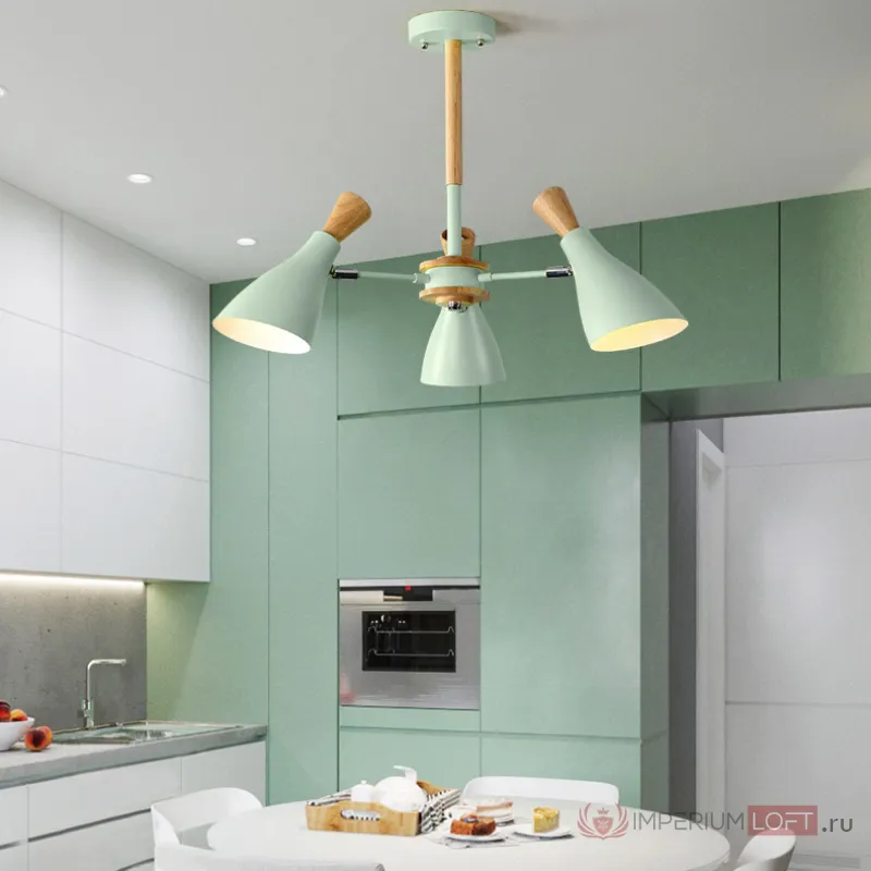 Люстра на штанге TUNE L8 Green от ImperiumLoft