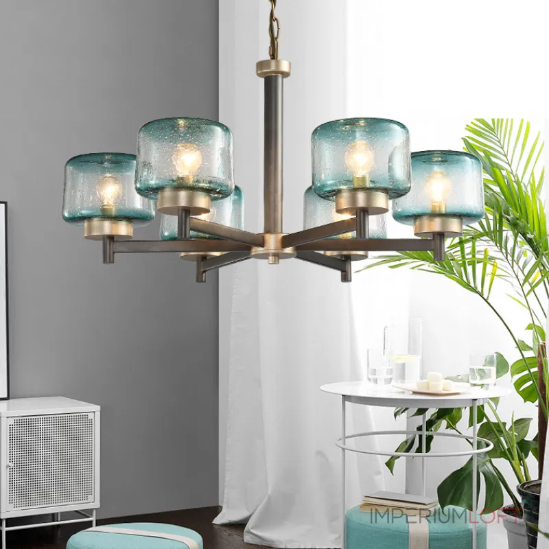 Подвесная люстра POT D70 6 lamps Blue