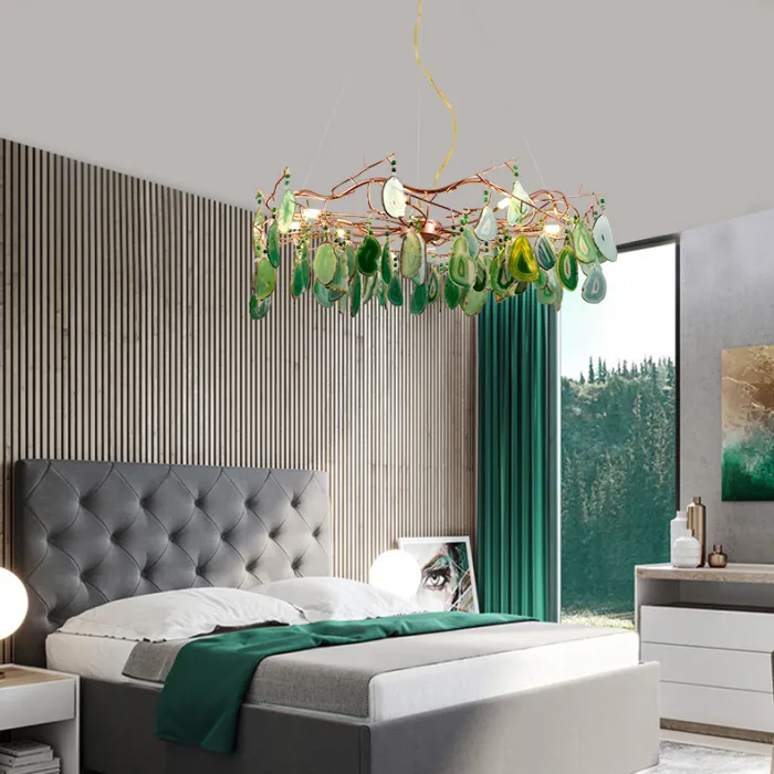 Подвесная люстра AGATE 9 D65 Green от ImperiumLoft