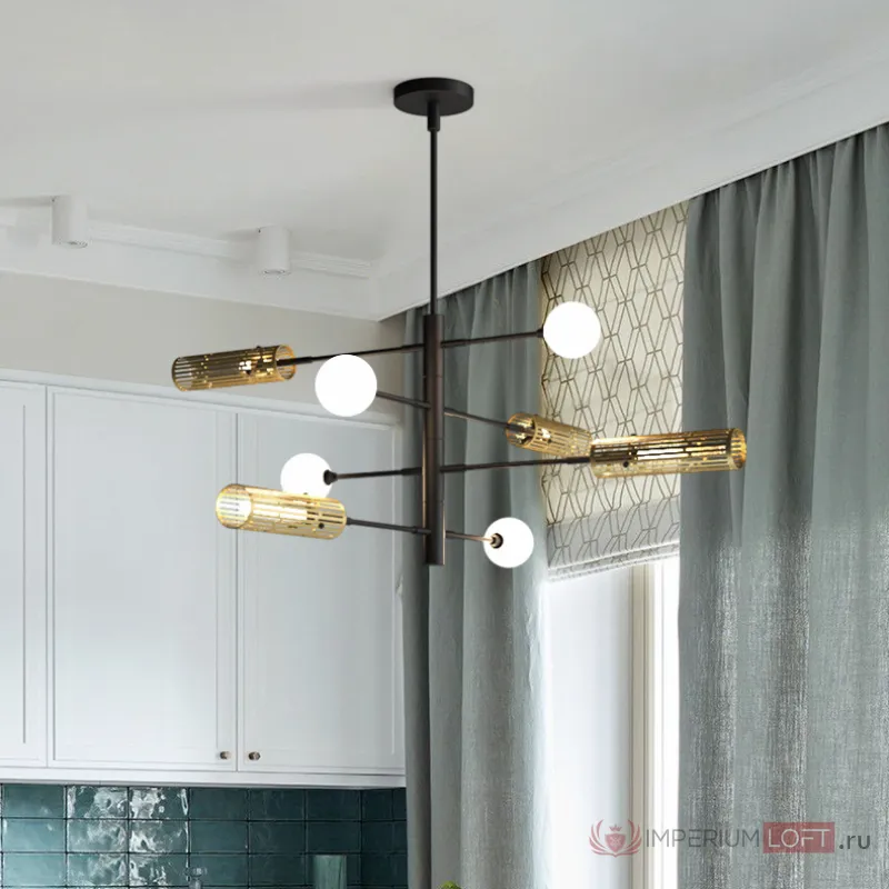 Люстра на штанге SWAY D130 8 lamps от ImperiumLoft