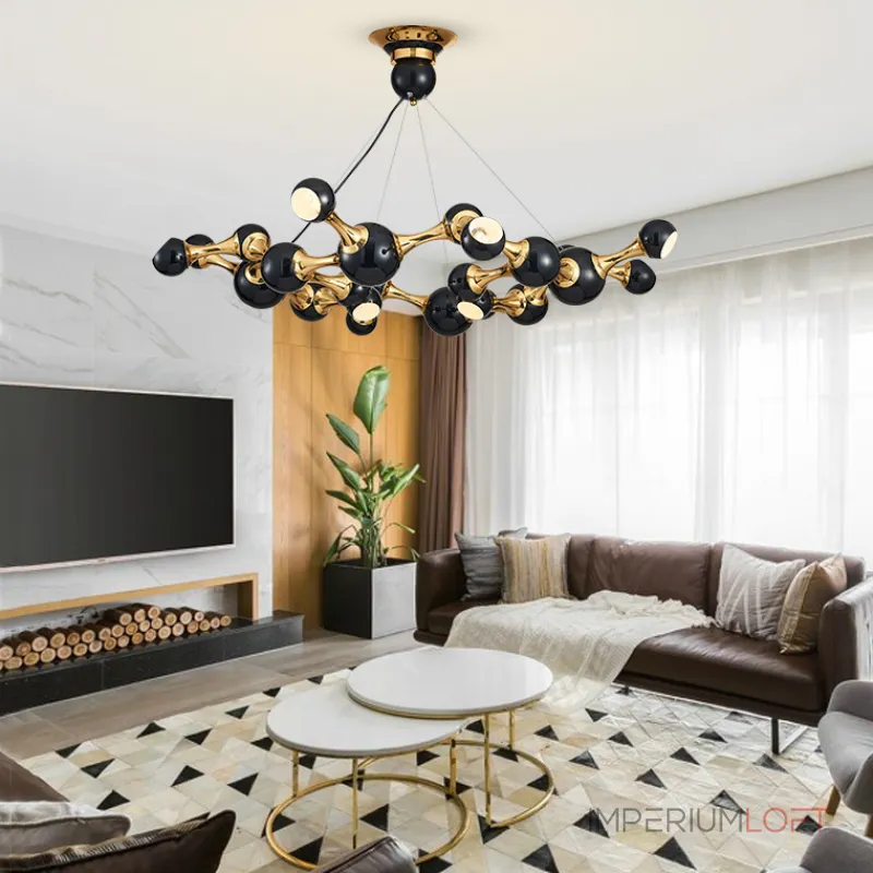 Дизайнерская подвесная люстра ATOMIC ROUND SUSPENSION Black
