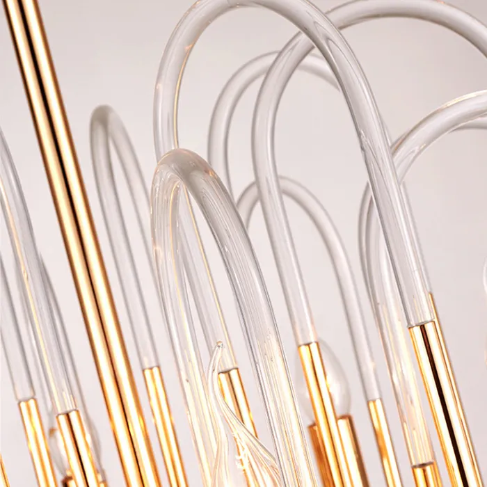 Люстра BRASS AND GLASS LOOP CHANDELIER D60 от ImperiumLoft