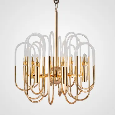 Люстра BRASS AND GLASS LOOP CHANDELIER D60 от ImperiumLoft
