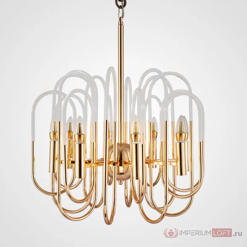Люстра BRASS AND GLASS LOOP CHANDELIER D80 от ImperiumLoft