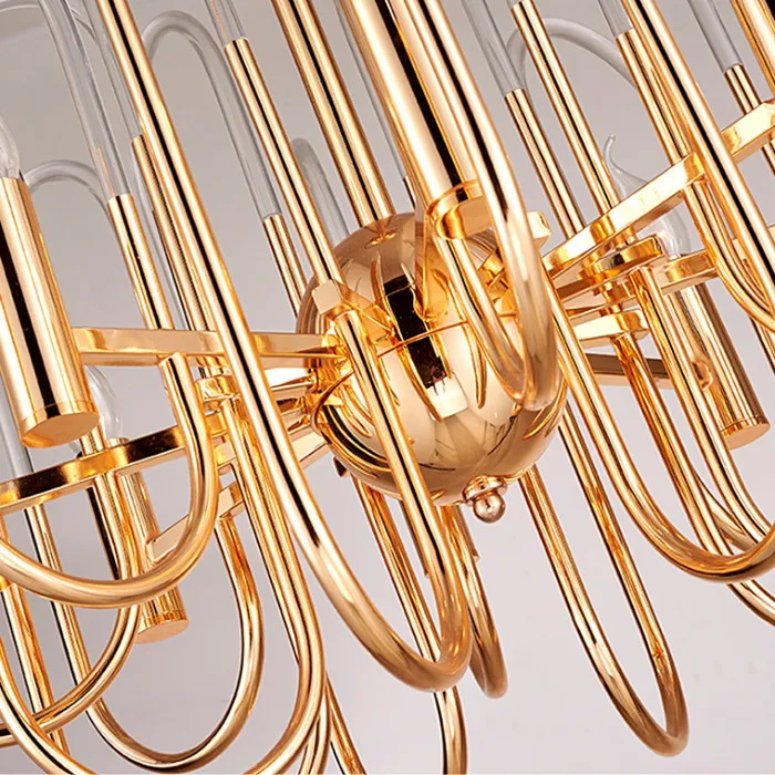 Люстра BRASS AND GLASS LOOP CHANDELIER D60 от ImperiumLoft