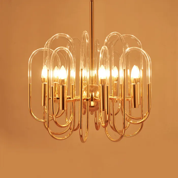 Люстра BRASS AND GLASS LOOP CHANDELIER D60 от ImperiumLoft
