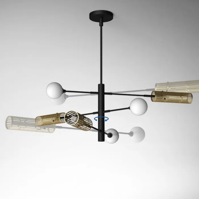 Люстра на штанге SWAY D116 6 lamps от ImperiumLoft