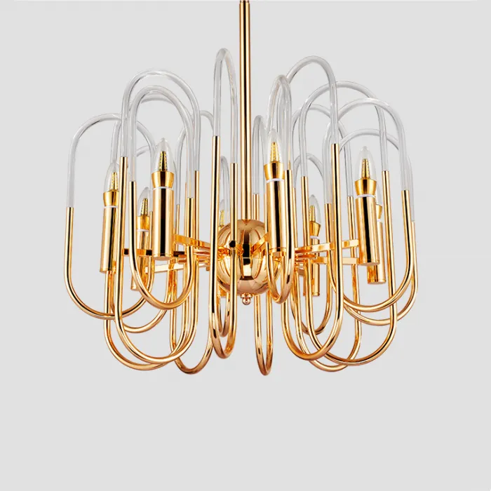 Люстра BRASS AND GLASS LOOP CHANDELIER D60 от ImperiumLoft