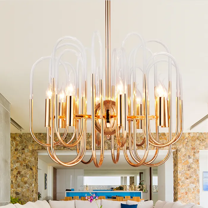 Люстра BRASS AND GLASS LOOP CHANDELIER D60 от ImperiumLoft