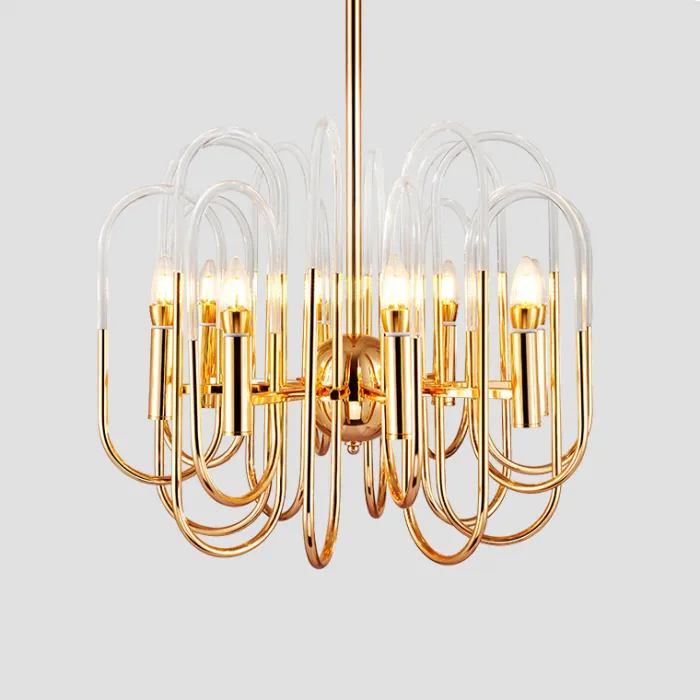 Люстра BRASS AND GLASS LOOP CHANDELIER D60 от ImperiumLoft