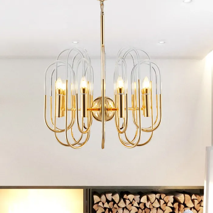 Люстра BRASS AND GLASS LOOP CHANDELIER D60 от ImperiumLoft