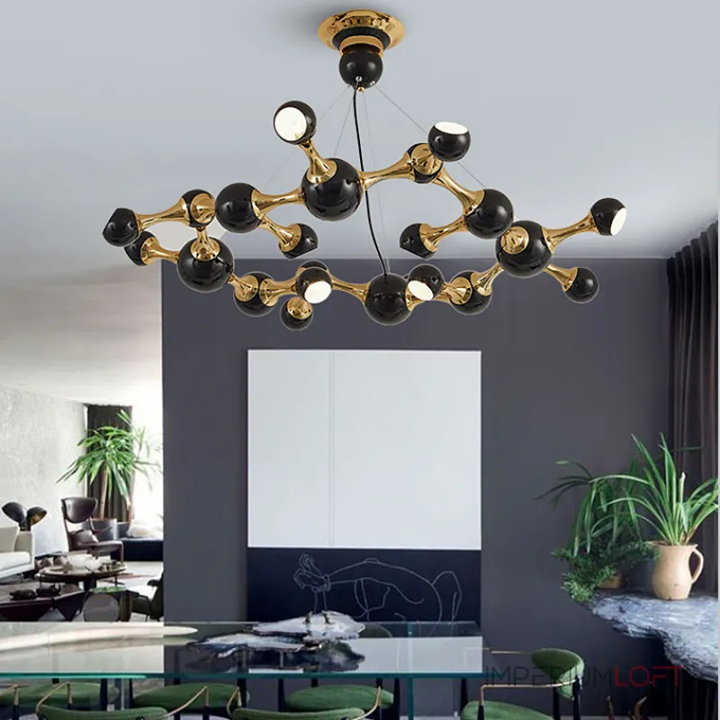 Дизайнерская подвесная люстра ATOMIC ROUND SUSPENSION Black