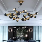 Дизайнерская подвесная люстра ATOMIC ROUND SUSPENSION Black