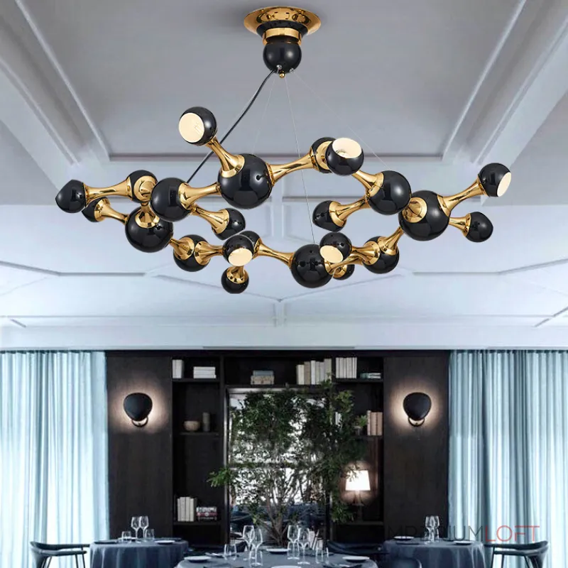 Дизайнерская подвесная люстра ATOMIC ROUND SUSPENSION Black