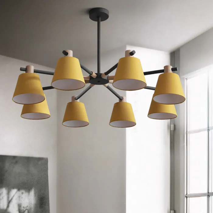 Потолочная люстра на штанге NATURA A YELLOW 8 от ImperiumLoft
