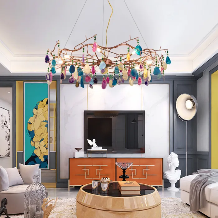 Подвесная люстра AGATE 9 D65 Green от ImperiumLoft