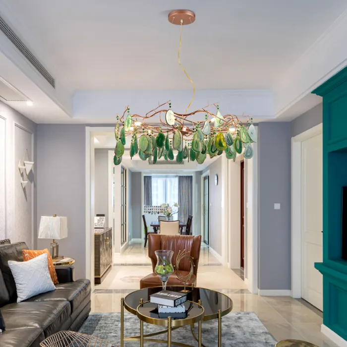 Подвесная люстра AGATE 9 D65 Green от ImperiumLoft