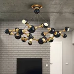 Дизайнерская подвесная люстра ATOMIC ROUND SUSPENSION Black