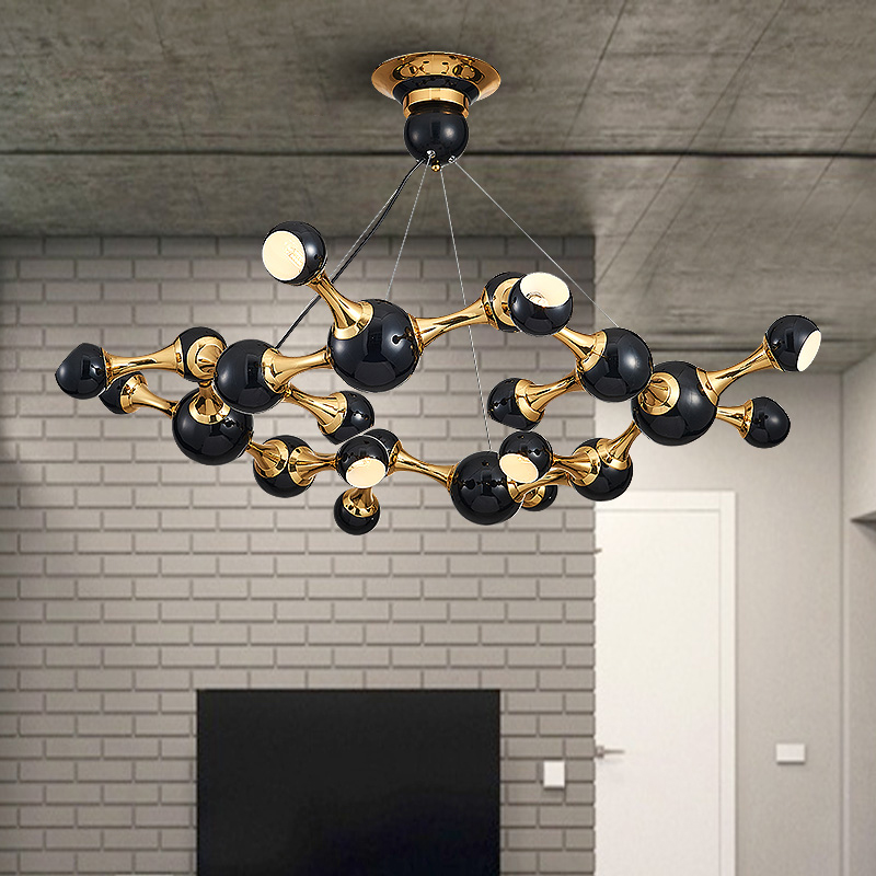 Дизайнерская подвесная люстра ATOMIC ROUND SUSPENSION Black