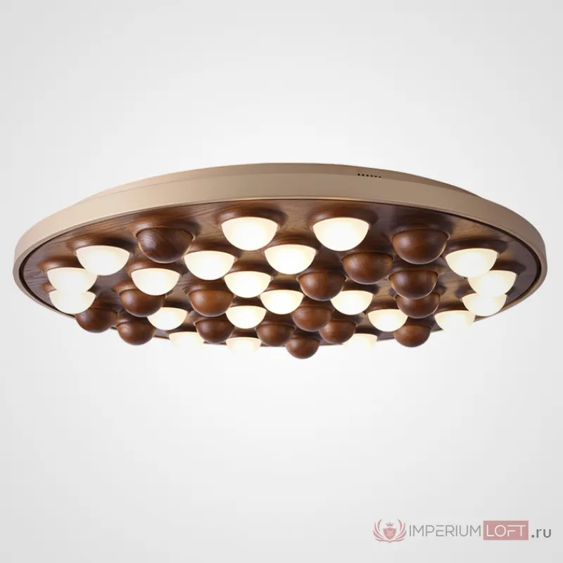 Потолочная люстра PIE D80 White/Light wood от ImperiumLoft