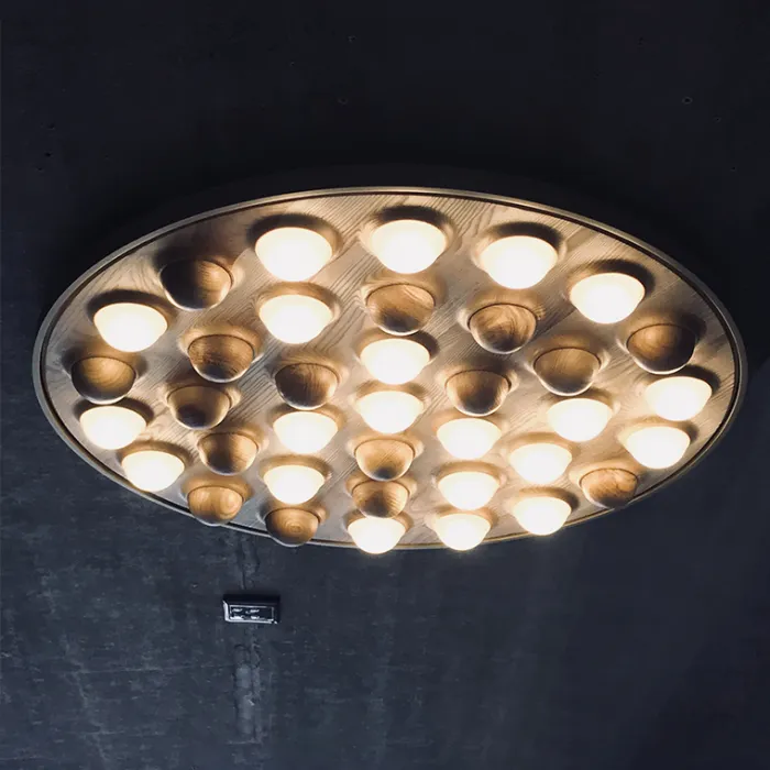 Потолочная люстра PIE D80 White/Dark wood от ImperiumLoft
