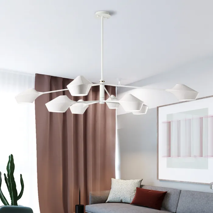 Люстра на штанге LANT D65 4 lamps Black/White от ImperiumLoft