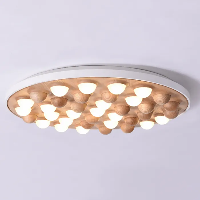 Потолочная люстра PIE D80 White/Light wood от ImperiumLoft