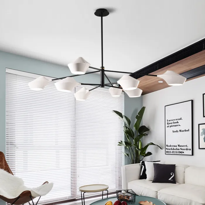 Люстра на штанге LANT D65 4 lamps Black/White от ImperiumLoft