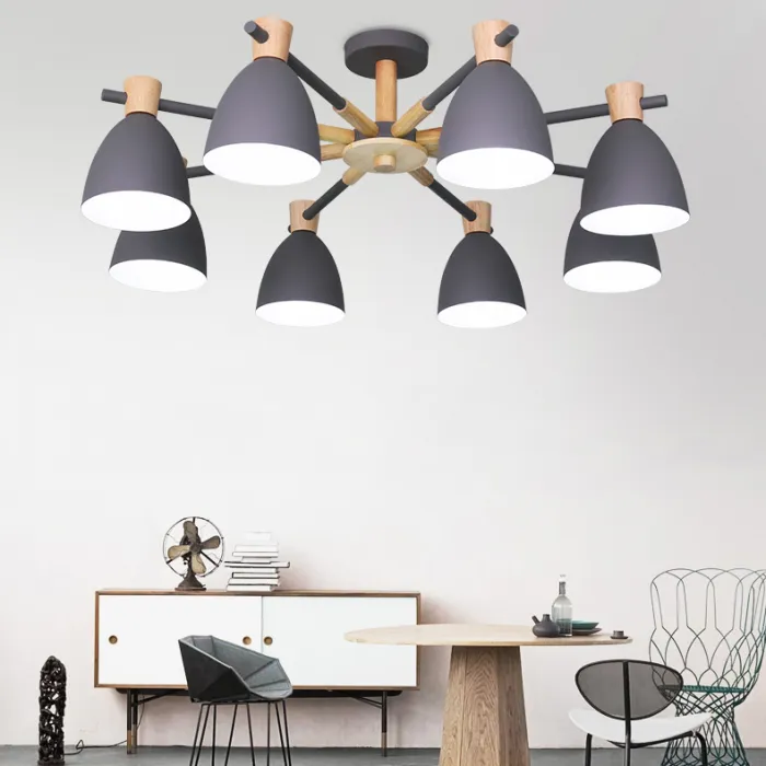 Потолочная люстра FOLKE 8 Gray от ImperiumLoft