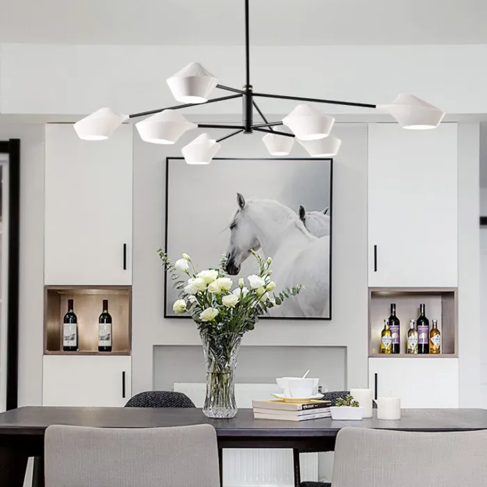 Люстра на штанге LANT D65 4 lamps Black/White от ImperiumLoft