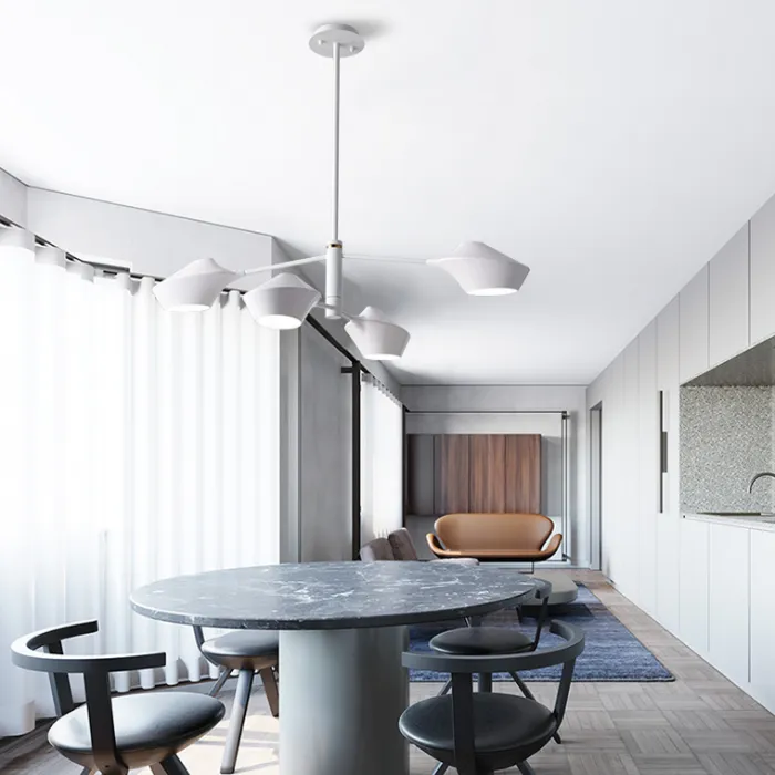 Люстра на штанге LANT D65 4 lamps Black/White от ImperiumLoft