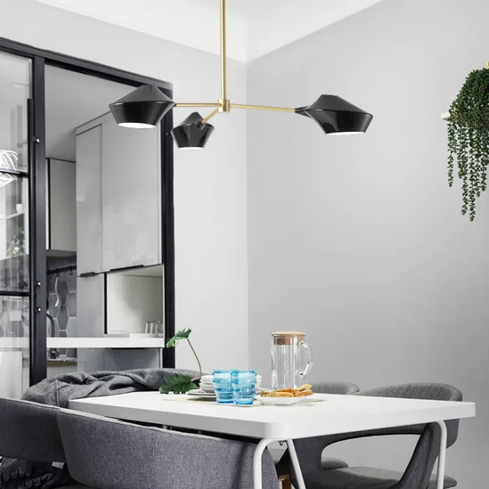 Люстра на штанге LANT D65 4 lamps Black/White от ImperiumLoft