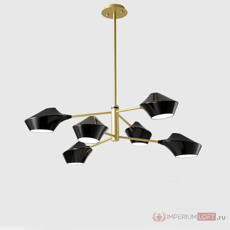 Люстра на штанге LANT D95 6 lamps Gold/Black от ImperiumLoft