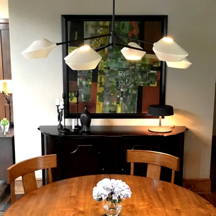 Люстра на штанге LANT D65 4 lamps Black/White от ImperiumLoft