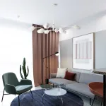 Люстра на штанге LANT D65 4 lamps Black/White от ImperiumLoft