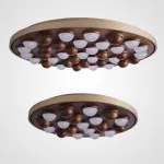Потолочная люстра PIE D80 White/Light wood от ImperiumLoft