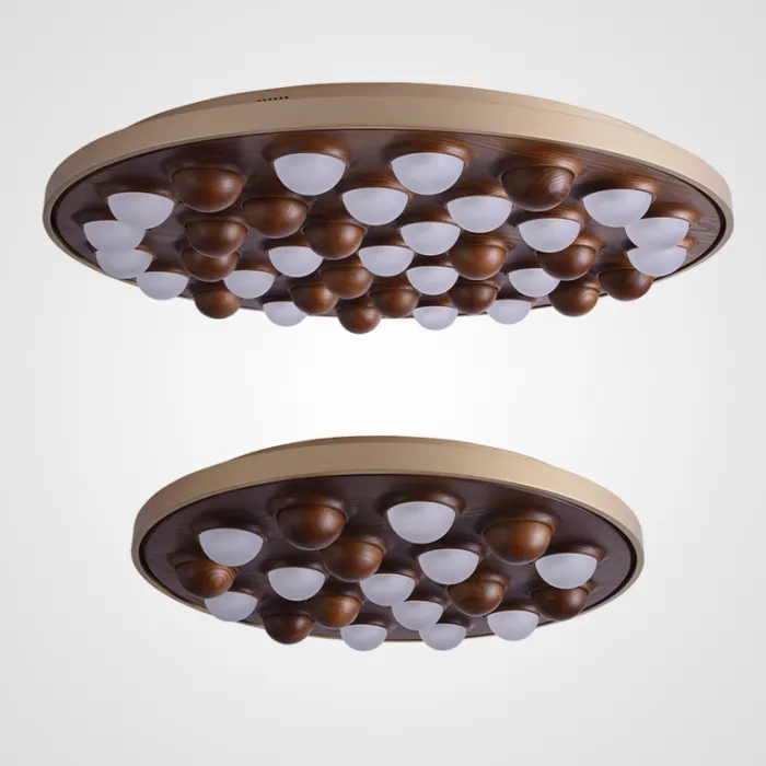 Потолочная люстра PIE D80 White/Light wood от ImperiumLoft