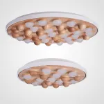 Потолочная люстра PIE D80 White/Light wood от ImperiumLoft