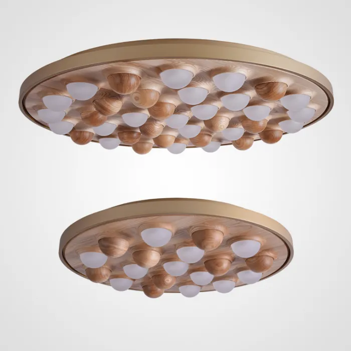 Потолочная люстра PIE D80 White/Light wood от ImperiumLoft