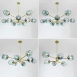Люстра на штанге MARINE D104 10 lamps Gold/Transparent от ImperiumLoft