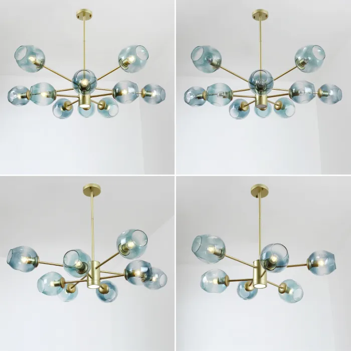 Люстра на штанге MARINE D104 10 lamps Gold/Transparent от ImperiumLoft