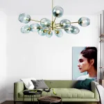 Люстра на штанге MARINE D104 10 lamps Gold/Transparent от ImperiumLoft