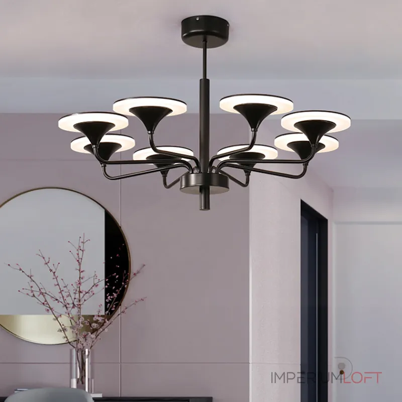 Люстра на штанге PILLAR L12 Black от ImperiumLoft