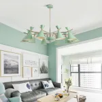 Люстра на штанге FRANKA D100 8 lamps Green от ImperiumLoft