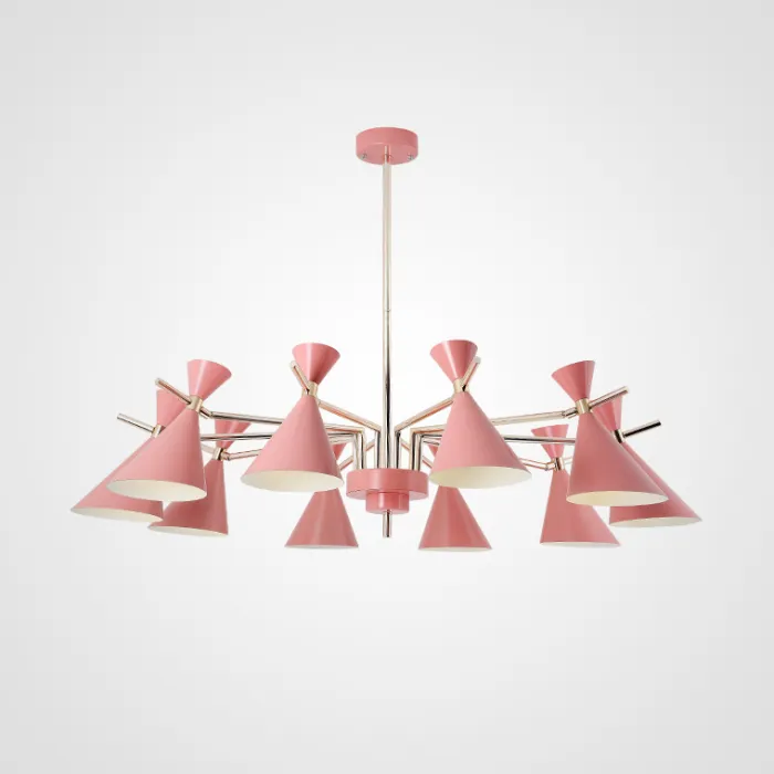 Люстра на штанге FRANKA D120 10 lamps Pink от ImperiumLoft