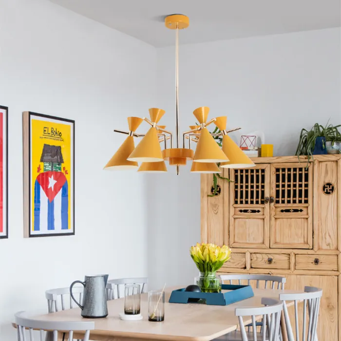 Люстра на штанге FRANKA D100 8 lamps Green от ImperiumLoft
