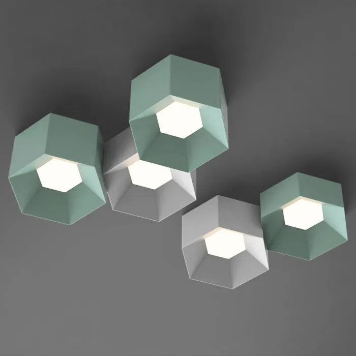 Потолочный светильник HEXAGON A H23 Light green от ImperiumLoft